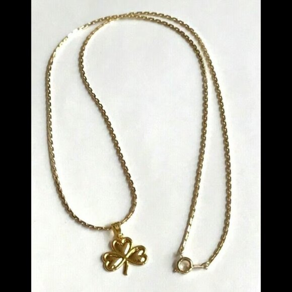 Irish Shamrock Necklace 24" X-Long Celtic St Patricks Day Gold Plated Pendant - Picture 4 of 8